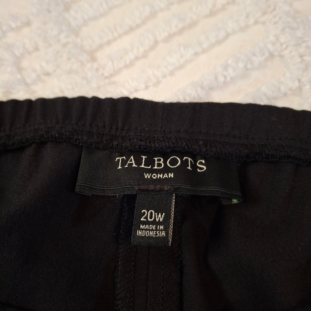 Talbots Women 20W Pants Black Side Zip Stretch Straight Leg Trousers - Picture 4 of 7
